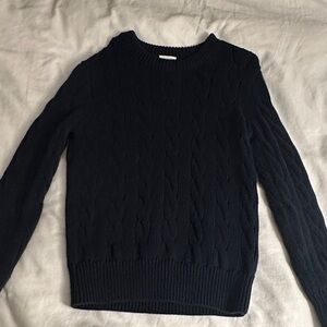 Kid’s Navy Cable Knit Sweater